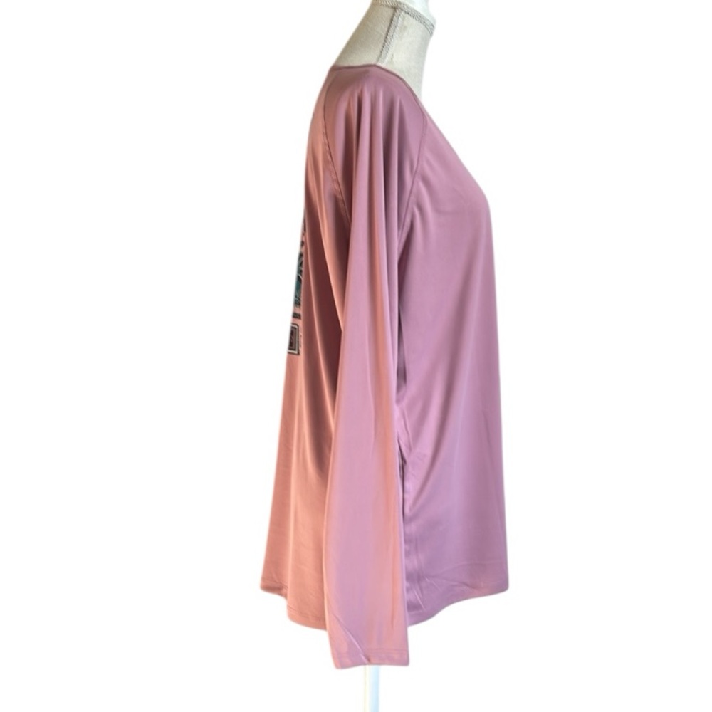 Reel Life Women's Long Sleeve UV T-Shirt Mauve Abstract Design Print on Back XXL - Picture 8 of 16